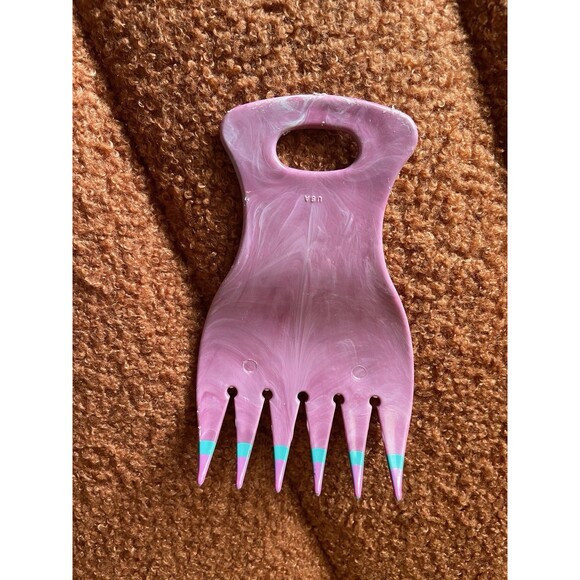 USA Mebco 90s Hair Feather Bear Claw Double Dipped Combs Teal Pink Swirl Purple - Picture 5 of 16